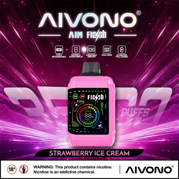 AIVONO AIM FLASH 35000 Puffs Dual Mesh Adjustable airflow 0% 2% 3% 5% Low Nicotine Bulk Buy Wholesale Rechargeable Disposable Vapes Pen - Image 7
