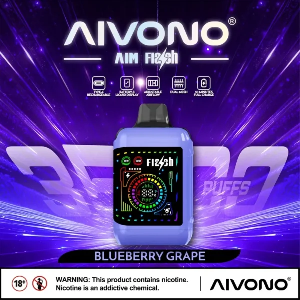 AIVONO AIM FLASH 35000 Puffs Dual Mesh Adjustable airflow 0% 2% 3% 5% Low Nicotine Bulk Buy Wholesale Rechargeable Disposable Vapes Pen - Image 12