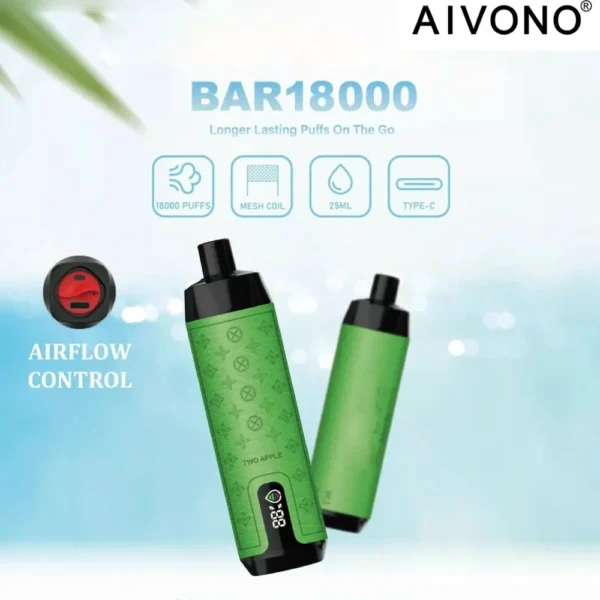 AIVONO Deluxe Bar 18000 Puffs Hookah Digital Display  0% 2% 3% 5%  Low Nicotine Bulk Buy Wholesale Easy to carry Rechargeable Disposable Vapes Pen