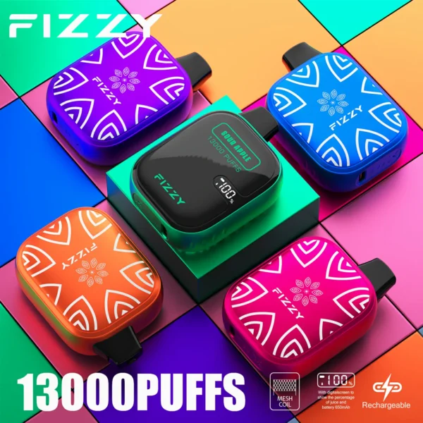 Fizzy Boom 13000 Puffs 2% 5% Low Nicotine LCD Screen Bulk Buy portable Rechargeable Disposable Vapes Pen Wholesale - European Warehouse Stock