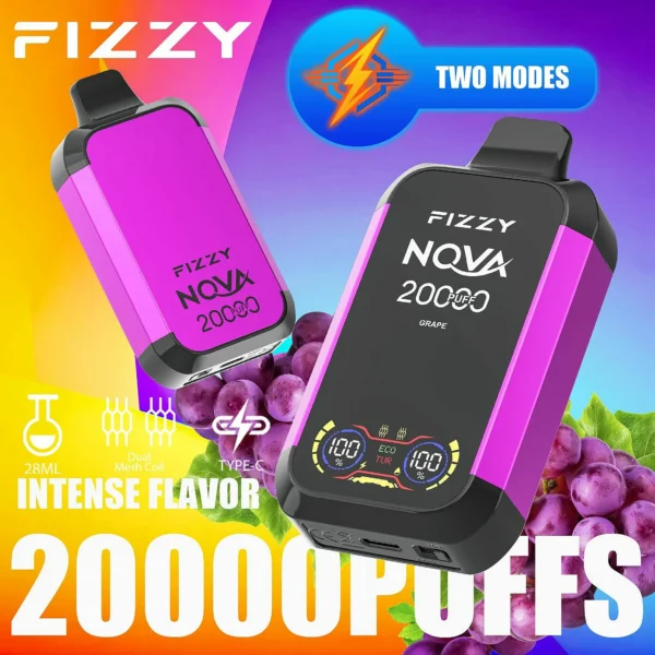 Fizzy Nova 20000 Puffs Dual Mesh LCD Screen 2% 5% Low Nicotine  Bulk Buy Multiple flavors Rechargeable Disposable Vapes Pen Wholesale - European Warehouse Stock - Image 3