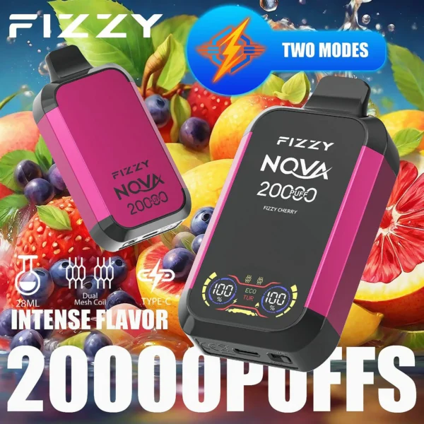 Fizzy Nova 20000 Puffs Dual Mesh LCD Screen 2% 5% Low Nicotine  Bulk Buy Multiple flavors Rechargeable Disposable Vapes Pen Wholesale - European Warehouse Stock - Image 6