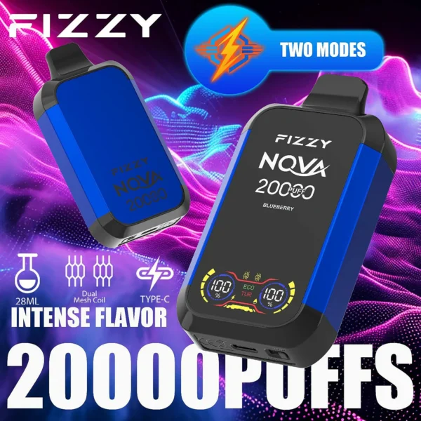 Fizzy Nova 20000 Puffs Dual Mesh LCD Screen 2% 5% Low Nicotine  Bulk Buy Multiple flavors Rechargeable Disposable Vapes Pen Wholesale - European Warehouse Stock - Image 5