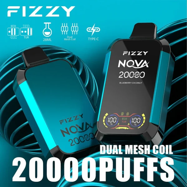 Fizzy Nova 20000 Puffs Dual Mesh LCD Screen 2% 5% Low Nicotine  Bulk Buy Multiple flavors Rechargeable Disposable Vapes Pen Wholesale - European Warehouse Stock - Image 4