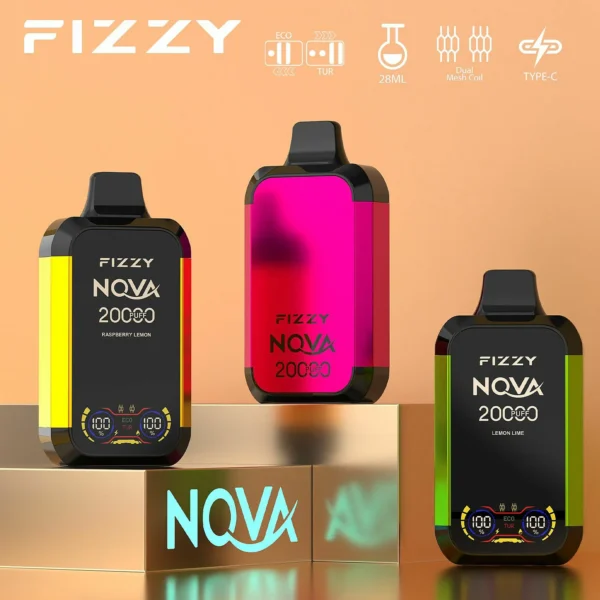 Fizzy Nova 20000 Puffs Dual Mesh LCD Screen 2% 5% Low Nicotine  Bulk Buy Multiple flavors Rechargeable Disposable Vapes Pen Wholesale - European Warehouse Stock