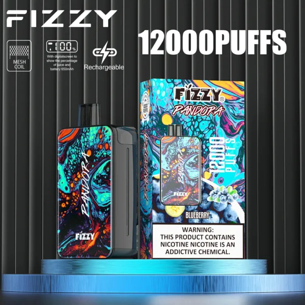 Fizzy Pandora 12000 Puffs  LCD Screen 2% 5% Low Nicotine Bulk Buy Stylish appearance Rechargeable Disposable Vapes Pen Wholesale - European Warehouse Stock - Image 4
