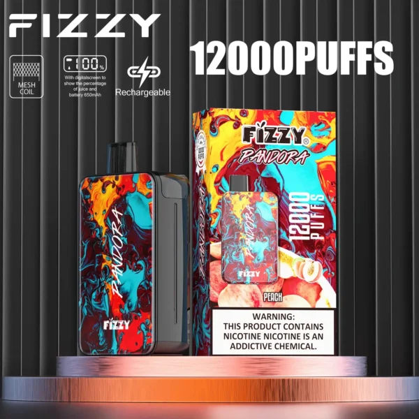 Fizzy Pandora 12000 Puffs  LCD Screen 2% 5% Low Nicotine Bulk Buy Stylish appearance Rechargeable Disposable Vapes Pen Wholesale - European Warehouse Stock - Image 9