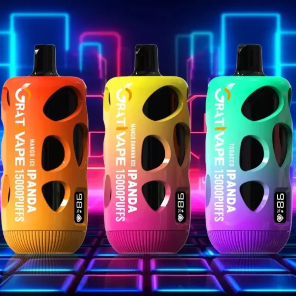 Grativape iPanda 15000 Puffs Digital Screen 15k 0% 2% 3% 5% Low Nicotine Bulk Buy Wholesale Stylish appearance Rechargeable Disposable Vapes Pen