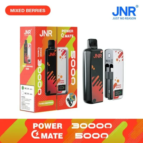 JNR Power Mate 30000 Puffs Dual Mesh Smart Display  0% 2% 5% Low Nicotine Bulk Buy Wholesale Portable Rechargeable Disposable Vapes Pen - Image 4