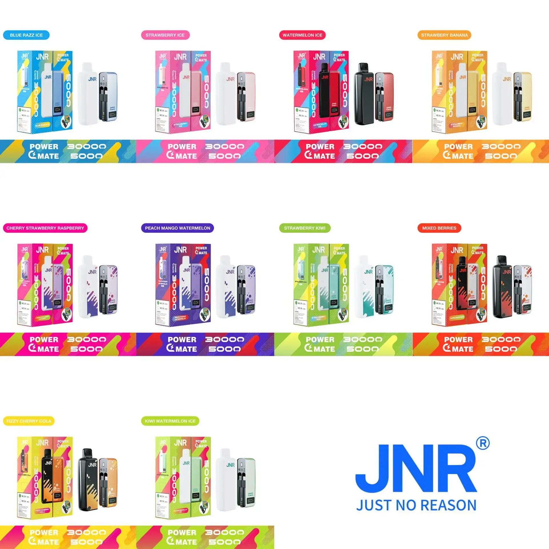 JNR Power Mate 30000 Puffs Dual Mesh Smart Display 0% 2% 5% Low Nicotine Bulk Buy Wholesale Portable Rechargeable Disposable Vapes Pen