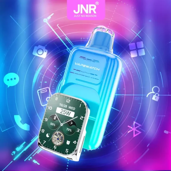 JNR Vape Watch 30000 Puffs Dual Mesh Smart Device 2% Low Nicotine Bulk Buy Wholesale 10 Flavors Rechargeable Disposable Vapes Pen
