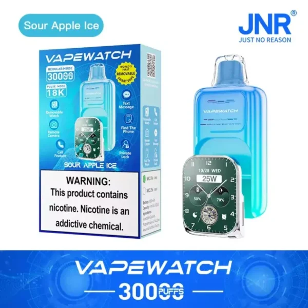 JNR Vape Watch 30000 Puffs Dual Mesh Smart Device 2% Low Nicotine Bulk Buy Wholesale 10 Flavors Rechargeable Disposable Vapes Pen - Image 6