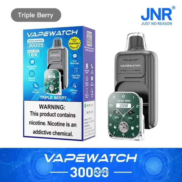 JNR Vape Watch 30000 Puffs Dual Mesh Smart Device 2% Low Nicotine Bulk Buy Wholesale 10 Flavors Rechargeable Disposable Vapes Pen - Image 5
