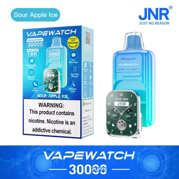JNR Vape Watch 30000 Puffs Dual Mesh Smart Device 2% Low Nicotine Bulk Buy Wholesale 10 Flavors Rechargeable Disposable Vapes Pen - Image 4
