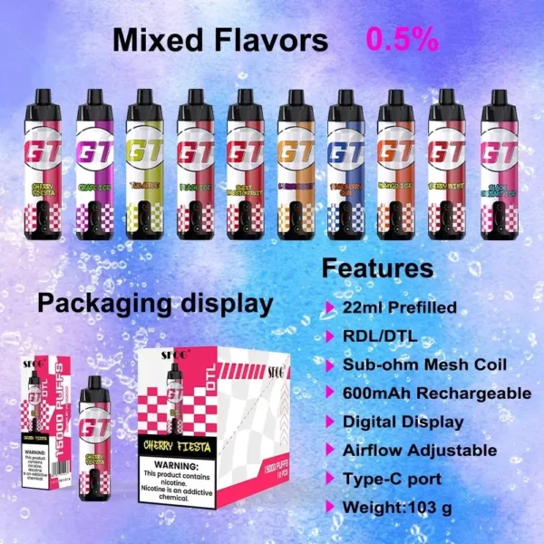 SFOG GT BAR 15000 Puffs Portable Design Rechargeable Bulk Buy Disposable Vape Wholesale