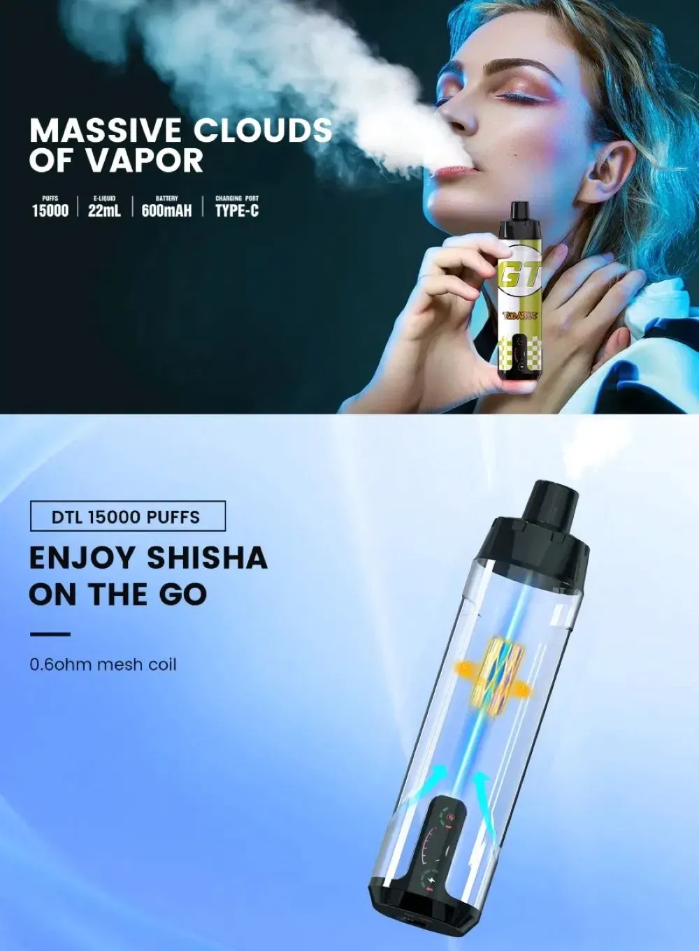 SFOG GT BAR 15000 Puffs Portable Design Rechargeable Bulk Buy Disposable Vape Wholesale