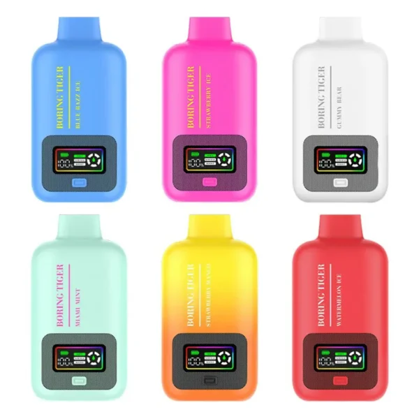 VASY Boring Tiger 25000 Puffs  Digital Screen 4 Mesh Coil 25k 50mg Nicotine Low Nicotine Bulk Buy Wholesale Multiple flavors Rechargeable Disposable Vapes Pen