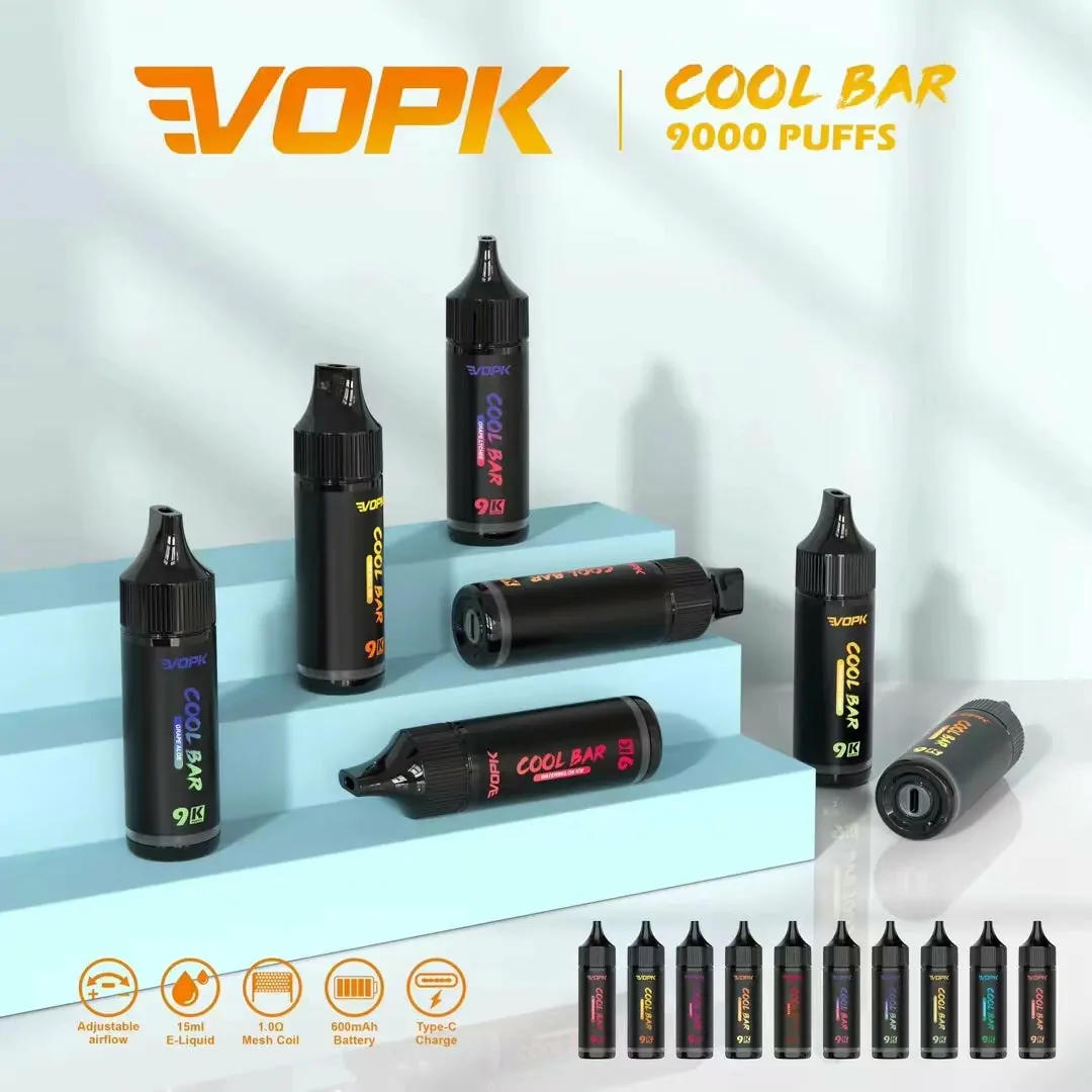 VOPK COOL BAR 9000 PUFFS Multiple flavors 0% 2% 3% 5% Nicotine Disposable Vape Wholesale