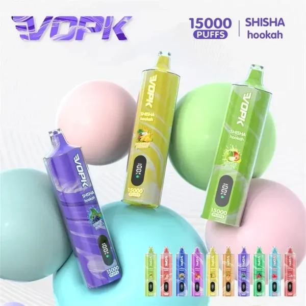 VOPK shisha hookah 15000 PUFFS DTL 0% 2% 3% 5% Nicotine Disposable Vape Wholesale