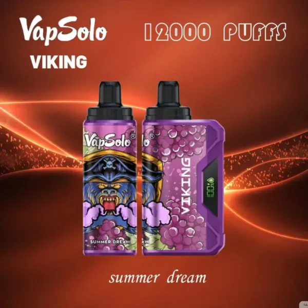 VapSolo Viking 12000 Puffs LCD display 2% 5% Low Nicotine Bulk Buy Rechargeable Disposable Vapes Pen Wholesale - Image 2