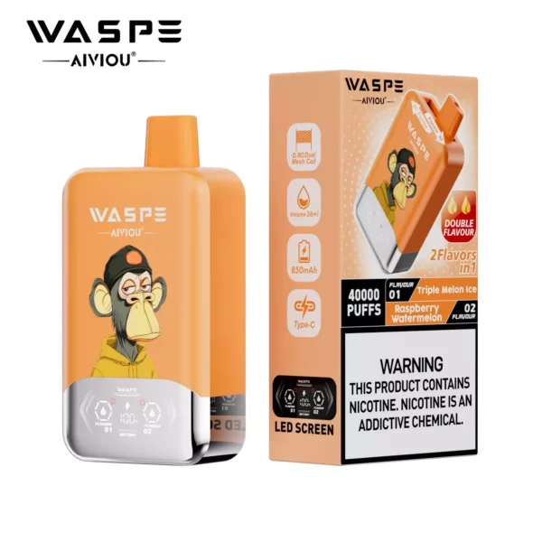 WASPE AIVIOU 40000 Puffs Double Flavor LED Screen  0% 2% 5% Low Nicotine Bulk Buy Wholesale Rechargeable Disposable Vapes Pen - Image 10