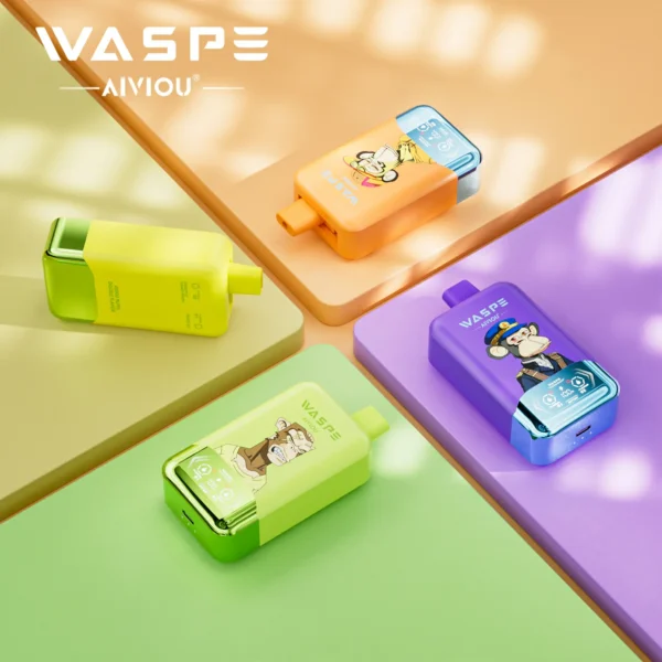 WASPE AIVIOU 40000 Puffs Double Flavor LED Screen  0% 2% 5% Low Nicotine Bulk Buy Wholesale Rechargeable Disposable Vapes Pen