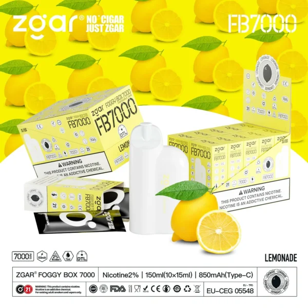ZGAR FOGGY BOX 7000 Puffs Adjustable Airflow 2% Nicotine Rechargeable Disposable Vape Bulk Buy Wholesale - Image 8