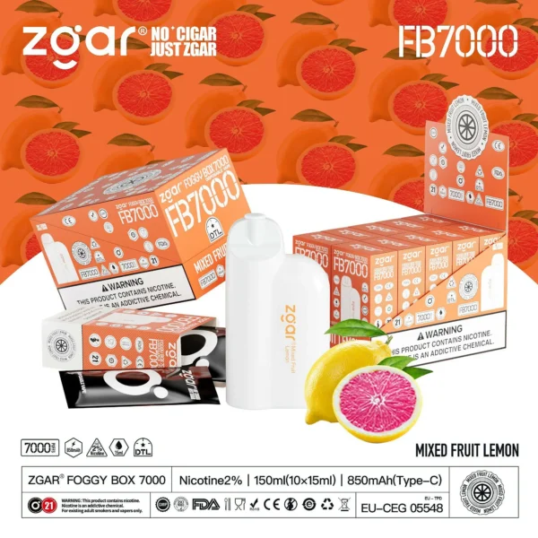 ZGAR FOGGY BOX 7000 Puffs Adjustable Airflow 2% Nicotine Rechargeable Disposable Vape Bulk Buy Wholesale - Image 7