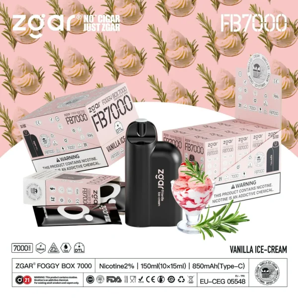 ZGAR FOGGY BOX 7000 Puffs Adjustable Airflow 2% Nicotine Rechargeable Disposable Vape Bulk Buy Wholesale - Image 6