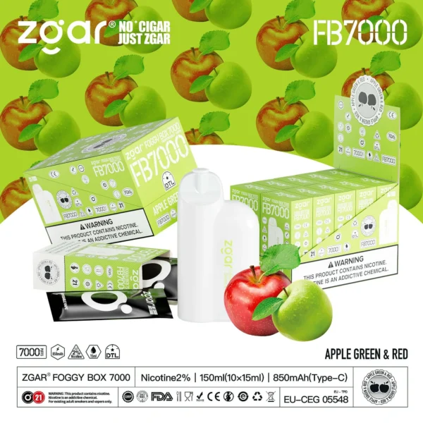 ZGAR FOGGY BOX 7000 Puffs Adjustable Airflow 2% Nicotine Rechargeable Disposable Vape Bulk Buy Wholesale - Image 5