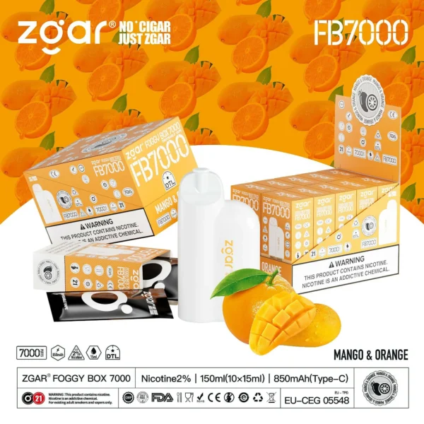 ZGAR FOGGY BOX 7000 Puffs Adjustable Airflow 2% Nicotine Rechargeable Disposable Vape Bulk Buy Wholesale - Image 16