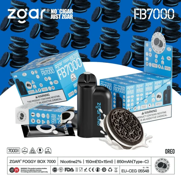 ZGAR FOGGY BOX 7000 Puffs Adjustable Airflow 2% Nicotine Rechargeable Disposable Vape Bulk Buy Wholesale - Image 14