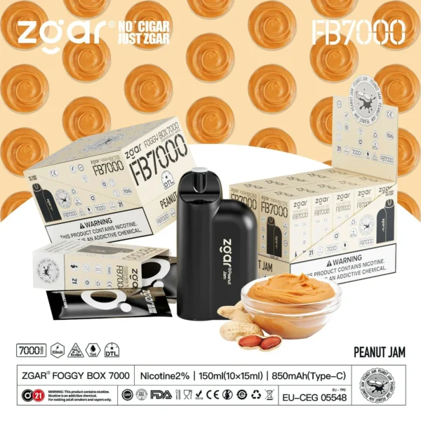 ZGAR FOGGY BOX 7000 Puffs Adjustable Airflow 2% Nicotine Rechargeable Disposable Vape Bulk Buy Wholesale - Image 12