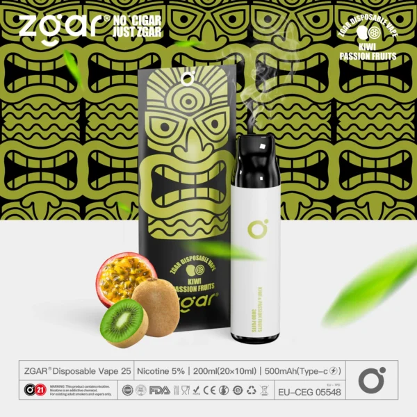 ZGAR ZG25 3000 Puffs 5% Nicotine Multiple flavors Rechargeable Disposable Pod Wholesale