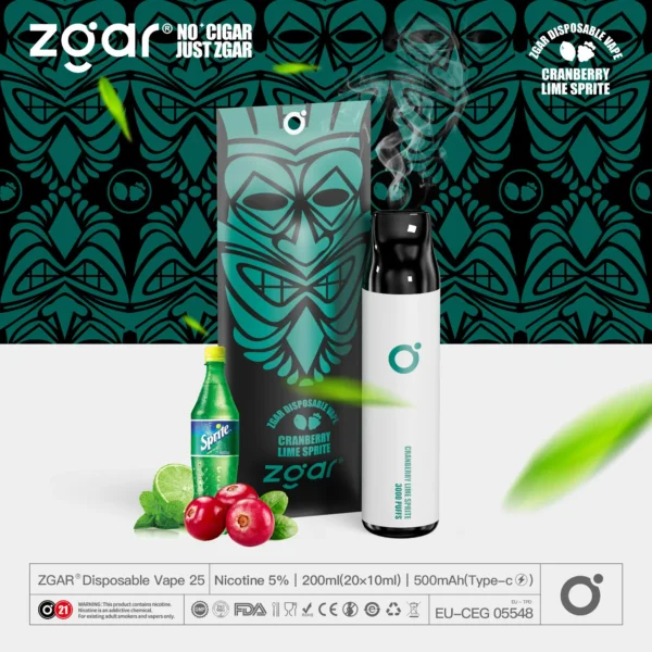 ZGAR ZG25 3000 Puffs 5% Nicotine Multiple flavors Rechargeable Disposable Pod Wholesale - Image 3