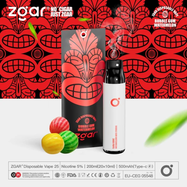 ZGAR ZG25 3000 Puffs 5% Nicotine Multiple flavors Rechargeable Disposable Pod Wholesale - Image 2