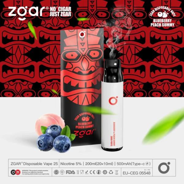 ZGAR ZG25 3000 Puffs 5% Nicotine Multiple flavors Rechargeable Disposable Pod Wholesale - Image 21