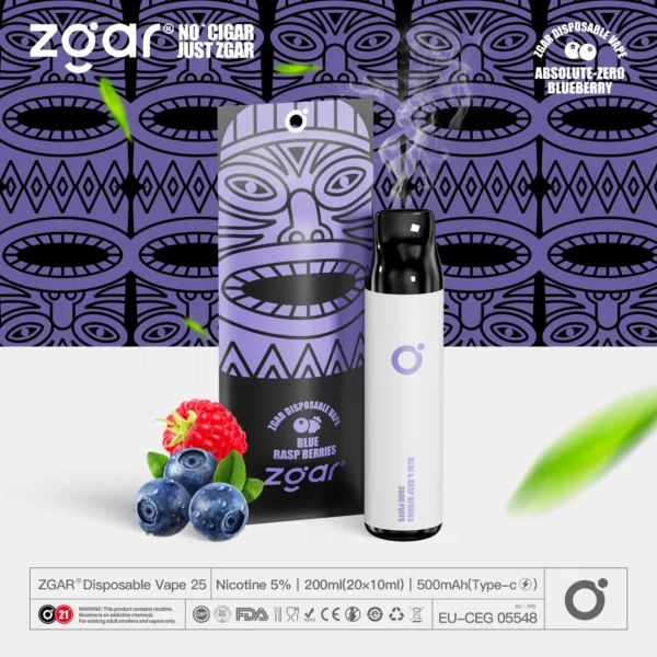 ZGAR ZG25 3000 Puffs 5% Nicotine Multiple flavors Rechargeable Disposable Pod Wholesale - Image 20