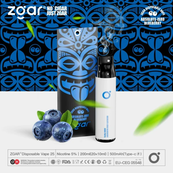 ZGAR ZG25 3000 Puffs 5% Nicotine Multiple flavors Rechargeable Disposable Pod Wholesale - Image 14