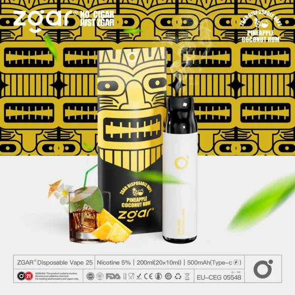 ZGAR ZG25 3000 Puffs 5% Nicotine Multiple flavors Rechargeable Disposable Pod Wholesale - Image 12