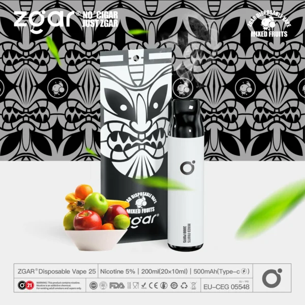 ZGAR ZG25 3000 Puffs 5% Nicotine Multiple flavors Rechargeable Disposable Pod Wholesale - Image 10