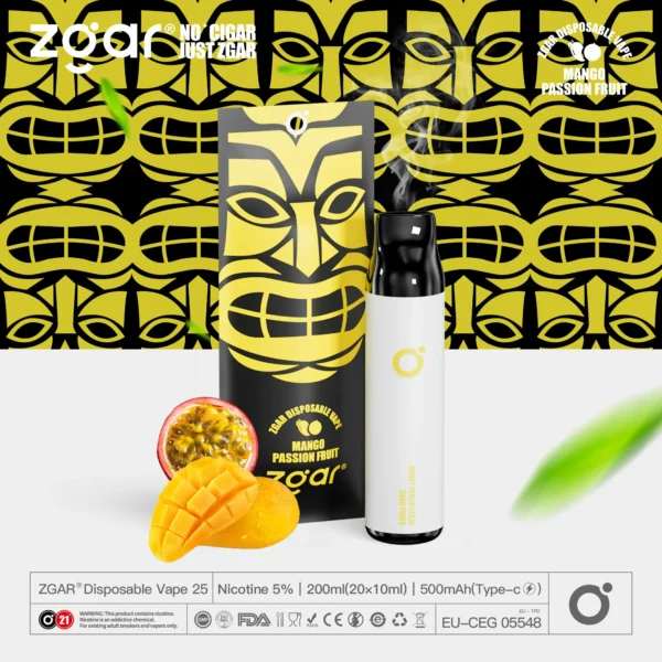 ZGAR ZG25 3000 Puffs 5% Nicotine Multiple flavors Rechargeable Disposable Pod Wholesale - Image 9