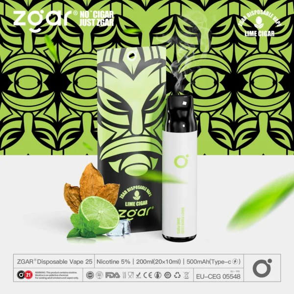 ZGAR ZG25 3000 Puffs 5% Nicotine Multiple flavors Rechargeable Disposable Pod Wholesale - Image 8